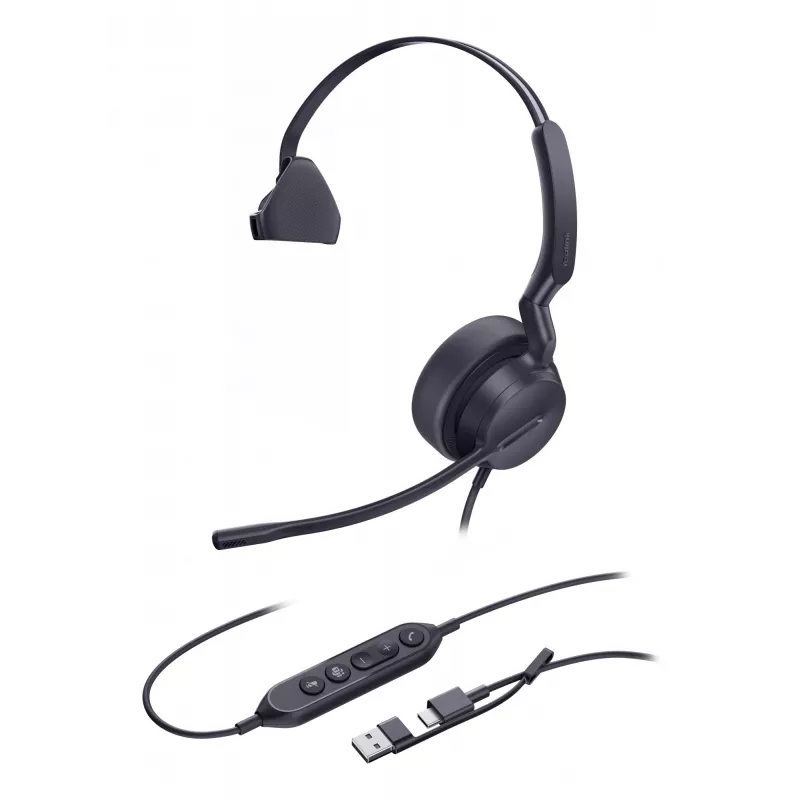 Yealink UH42 Mono Teams USB-C/A headset, com fios, chamadas/música, 20 - 20000 Hz, 116 g, headset, preto