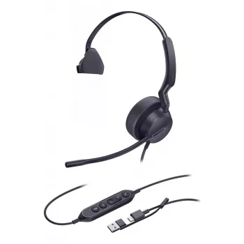 Yealink UH42 Mono UC USB-C/A headset, com fios, chamadas/música, 20 - 20000 Hz, 116 g, headset, preto