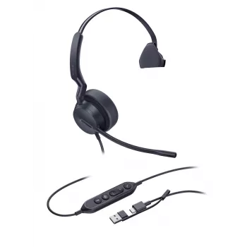 Yealink UH44 Mono Teams USB-C/A headset, com fios, 20 - 20000 Hz, escritório/call center, 127 g, headset, preto