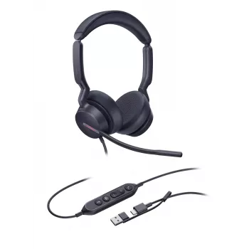 Yealink UH46 Dual Teams USB-C/A headset, com fios, 20 - 20000 Hz, escritório/call center, 166 g, headset, preto