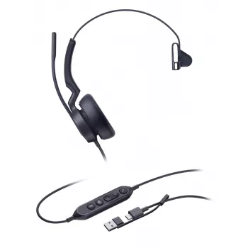 Yealink UH46 Mono Teams USB-C/A headset, com fios, 20 - 20000 Hz, escritório/call center, 127 g, headset, preto