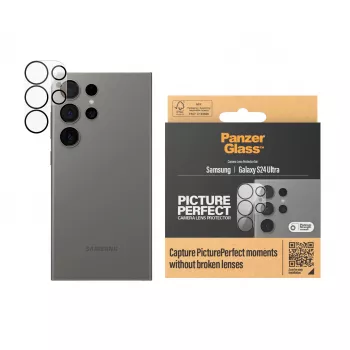 Proteção de lente da câmara PanzerGlass Samsung Galaxy S24 Ultra resistente a riscos e choques