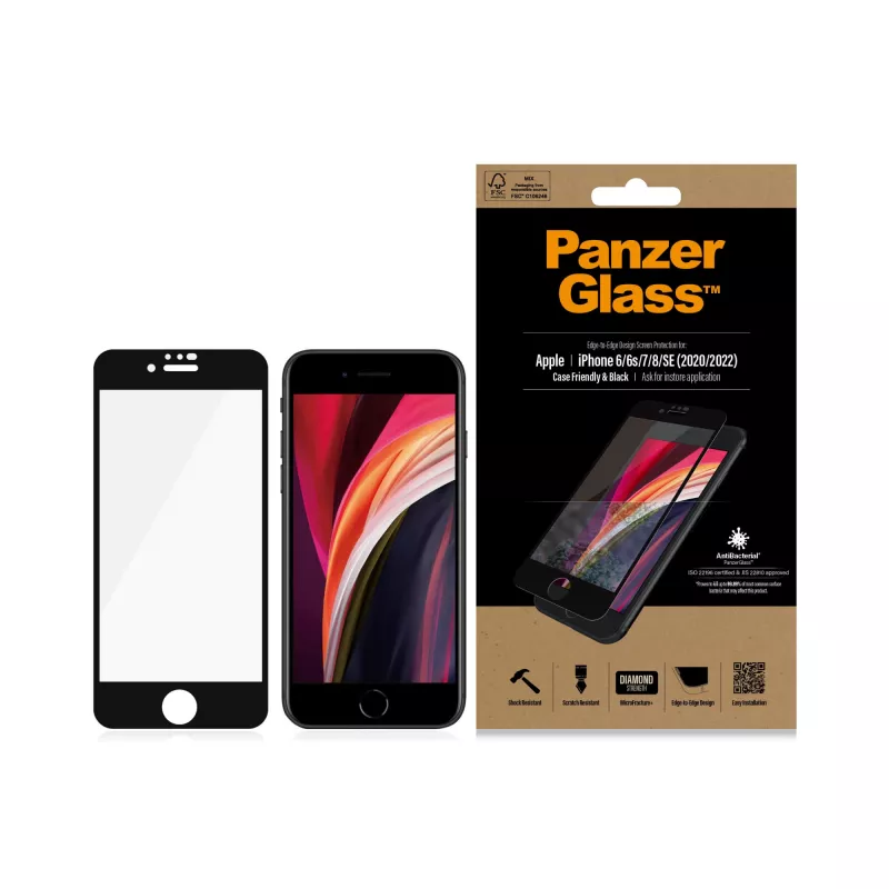 PanzerGlass® proteção de ecrã iPhone 8 | 7 | 6s | 6 | SE (2020/2022) | Edge-to-Edge
