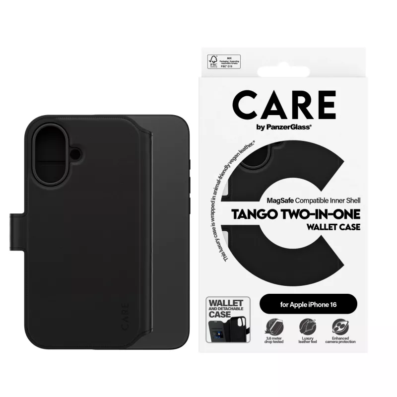 PanzerGlass CARE™ by ® Tango carteira 2-em-1 com MagSafe iPhone 16