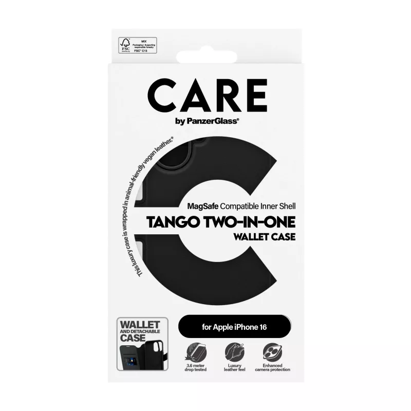 PanzerGlass CARE™ by ® Tango carteira 2-em-1 com MagSafe iPhone 16