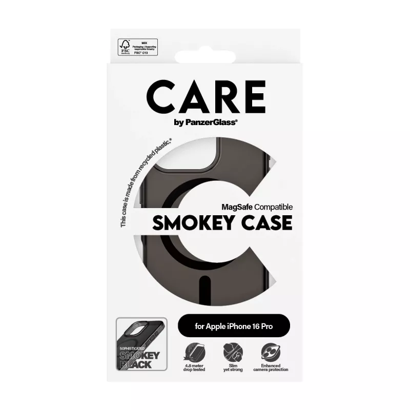 Capa PanzerGlass CARE by Flagship Case Urban Combat Smokey c. Preto MagSafe iPhone '24 6.3 polegadas Pro