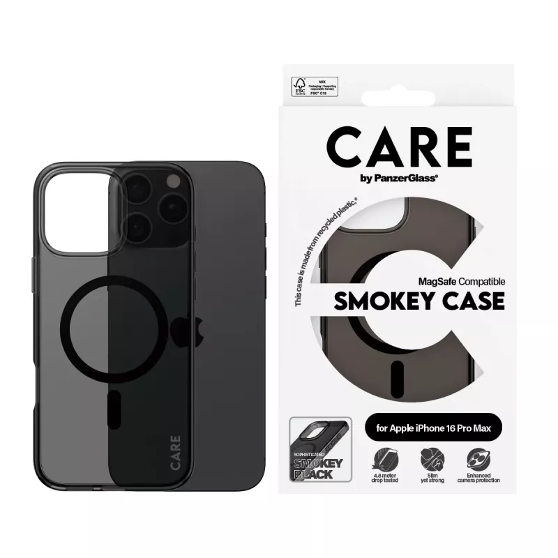 PanzerGlass CARE™ by ® Urban Combat capa Smokey com MagSafe preto iPhone 16 Pro Max