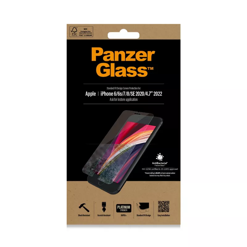 PanzerGlass ® proteção de ecrã iPhone 8 | 7 | 6s | 6 | SE (2020/2022) | Standard Fit