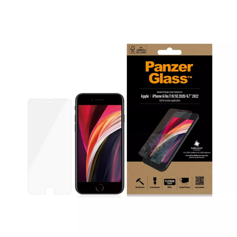 PanzerGlass ® proteção de ecrã iPhone 8 | 7 | 6s | 6 | SE (2020/2022) | Standard Fit
