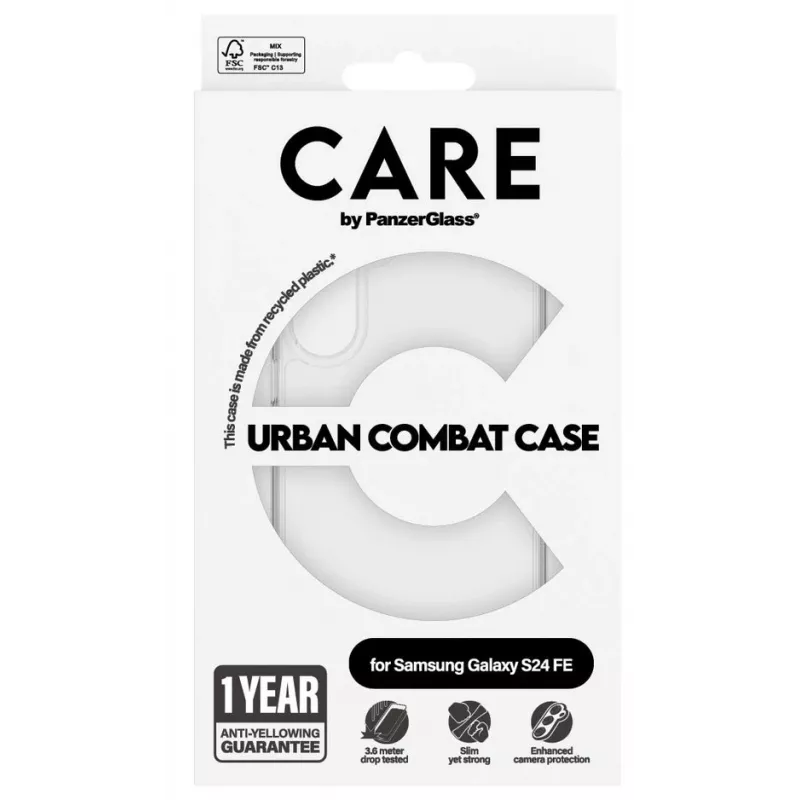 PanzerGlass CARE Flagship Urban Combat capa para Samsung Galaxy S24 FE, transparente, 1466