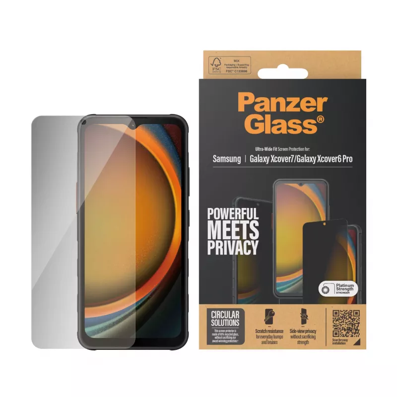 PanzerGlass ® protetor de ecrã de privacidade Samsung Galaxy Xcover7 Pro | Xcover7 | Xcover6 Pro | Ultra-Wide Fit