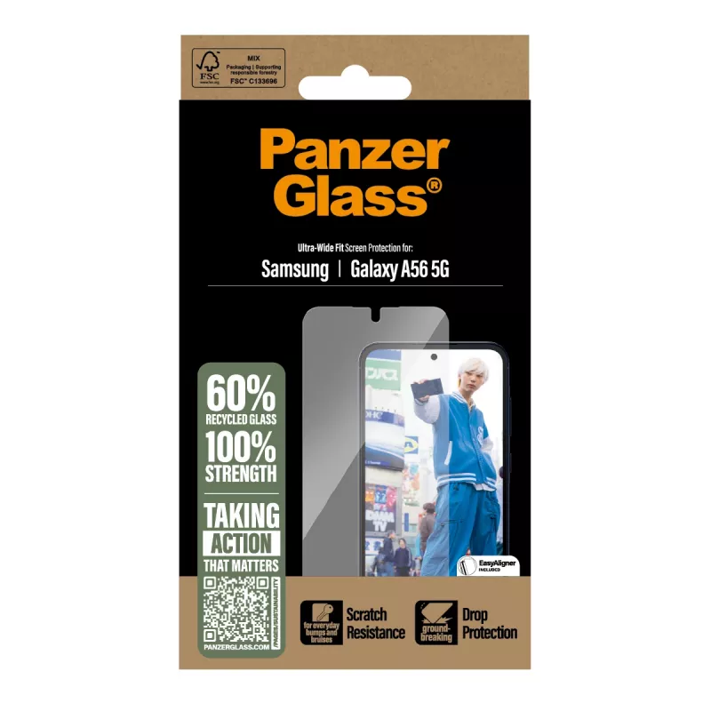 PanzerGlass® proteção de ecrã Samsung Galaxy A56 5G | Ultra-Wide Fit com EasyAligner