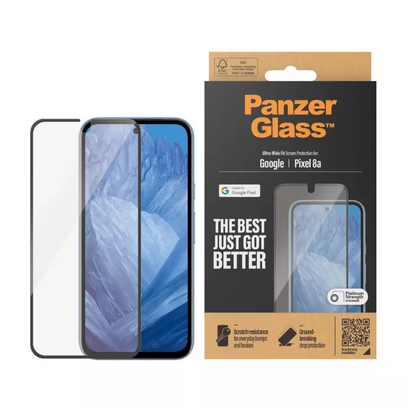 PanzerGlass® película de proteção de ecrã Google Pixel 8a | Ultra-Wide Fit