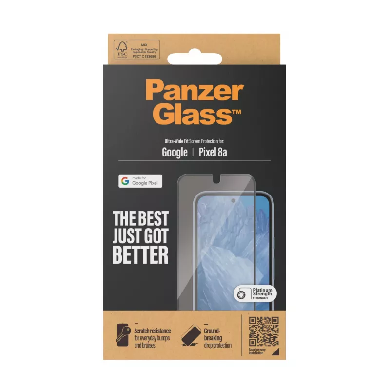 PanzerGlass® película de proteção de ecrã Google Pixel 8a | Ultra-Wide Fit