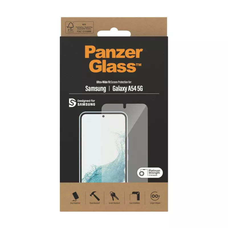 PanzerGlass ® película de proteção de ecrã Samsung Galaxy A54 5G | Ultra-Wide Fit