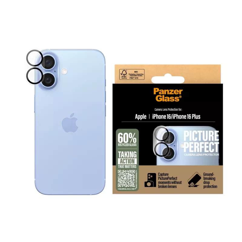 PanzerGlass ® PicturePerfect proteção de objetiva de câmara iPhone 16 | 16 Plus