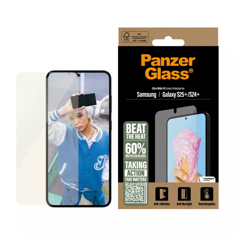 PanzerGlass ® All-in-One protetor de ecrã Samsung Galaxy S25+ | S24+ | Ultra Wide Fit