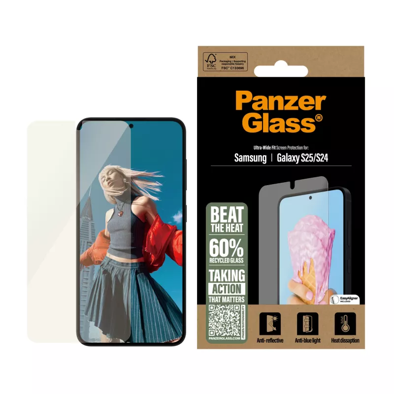 PanzerGlass ® All-in-One protetor de ecrã Samsung Galaxy S25 | S24 | Ultra Wide Fit