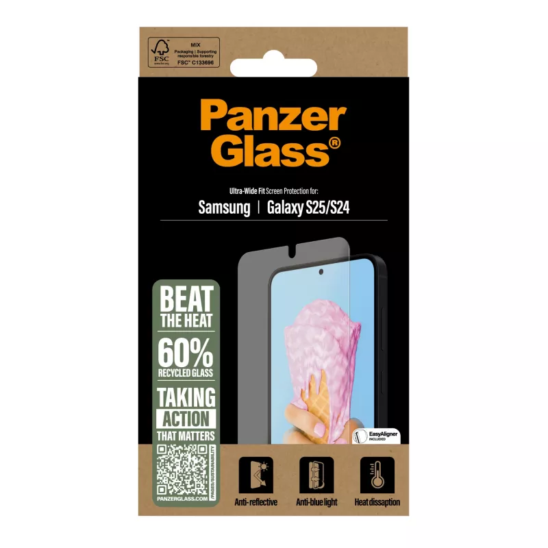PanzerGlass ® All-in-One protetor de ecrã Samsung Galaxy S25 | S24 | Ultra Wide Fit