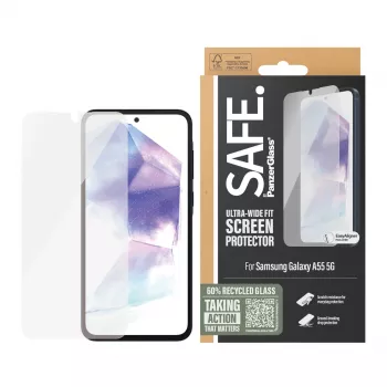 PanzerGlass SAFE. by ® proteção de ecrã Samsung Galaxy A55 5G | Ultra-Wide Fit com EasyAligner
