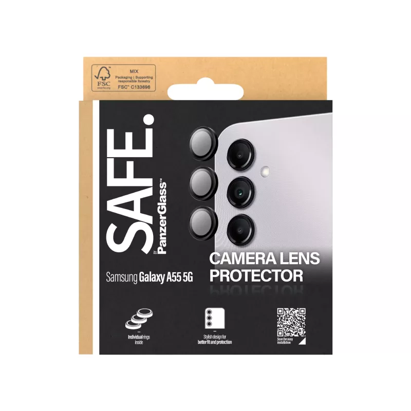 PanzerGlass SAFE. by ® proteção de vidro de câmara preto Samsung Galaxy A55 5G