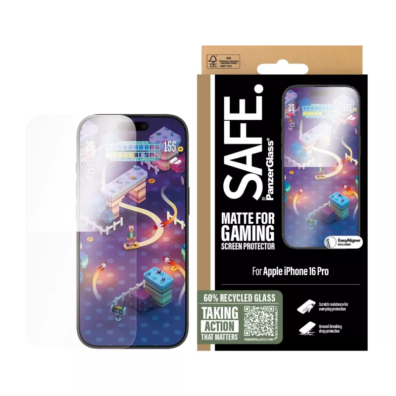 PanzerGlass SAFE. by ® proteção de ecrã Gaming iPhone 16 Pro | Ultra-Wide Fit