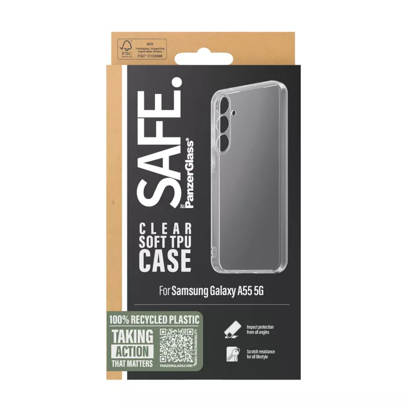 PanzerGlass SAFE. by ® capa TPU Samsung Galaxy A55 5G | transparente