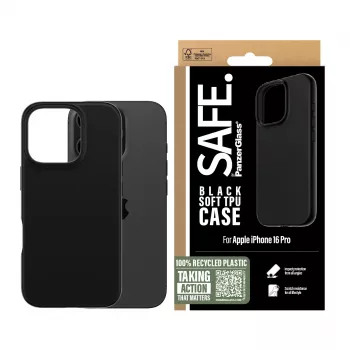 PanzerGlass SAFE. by ® capa TPU preto iPhone 16 Pro, capa, Apple, Apple - iPhone 16 Pro, preto