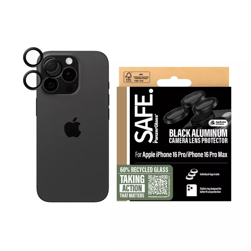 PanzerGlass SAFE. by ® proteção de objetiva de câmara preto iPhone iPhone 16 Pro | 16 Pro Max
