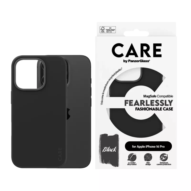 PanzerGlass CARE™ by ® capa preto com MagSafe iPhone 16 Pro