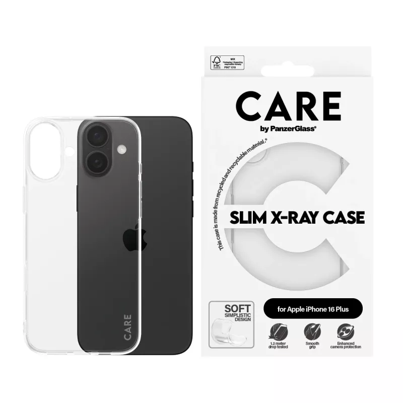 PanzerGlass CARE™ by ® X-Ray capa iPhone 16 Plus, capa, Apple, Apple - iPhone 16 Plus, transparente
