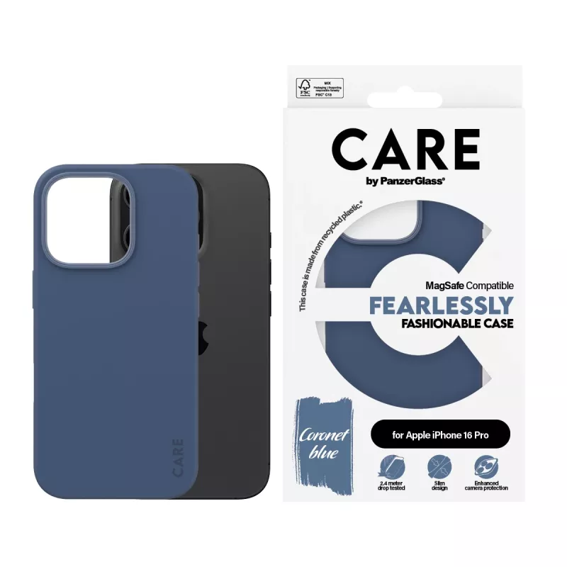 PanzerGlass CARE™ by ® capa azul c. MagSafe iPhone 16 Pro