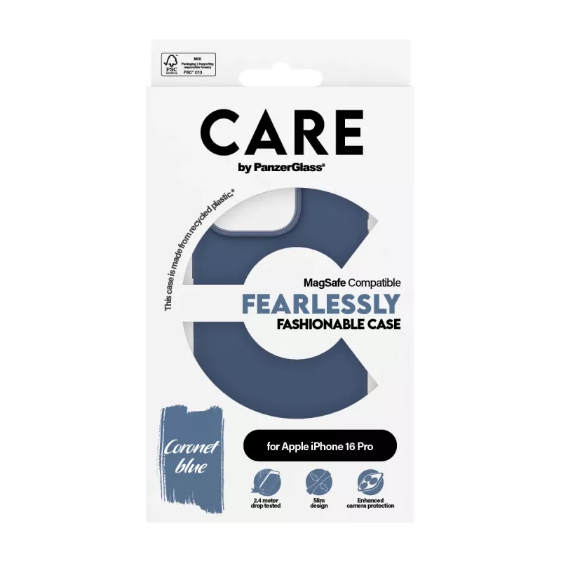 PanzerGlass CARE™ by ® capa azul c. MagSafe iPhone 16 Pro