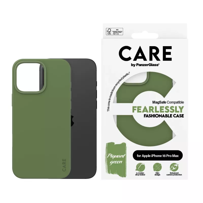 PanzerGlass CARE™ by ® capa verde c. MagSafe iPhone 16 Pro Max
