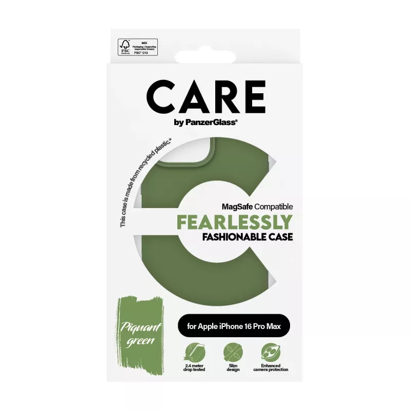 PanzerGlass CARE™ by ® capa verde c. MagSafe iPhone 16 Pro Max