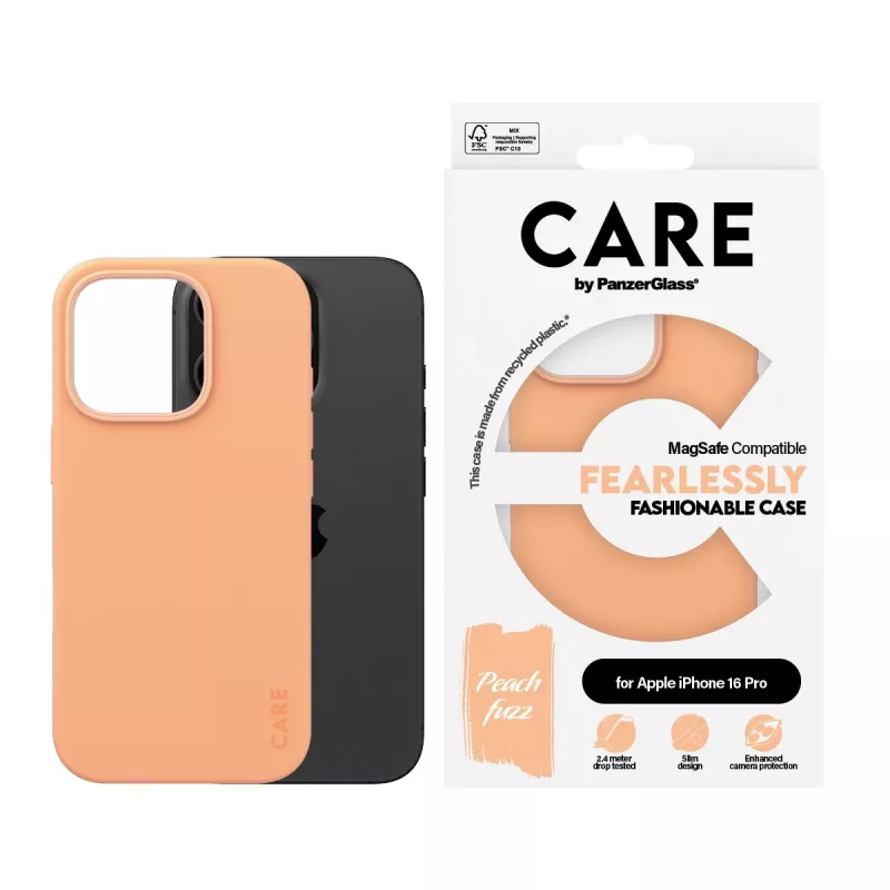 PanzerGlass CARE™ by ® capa Peachy c. MagSafe iPhone 16 Pro