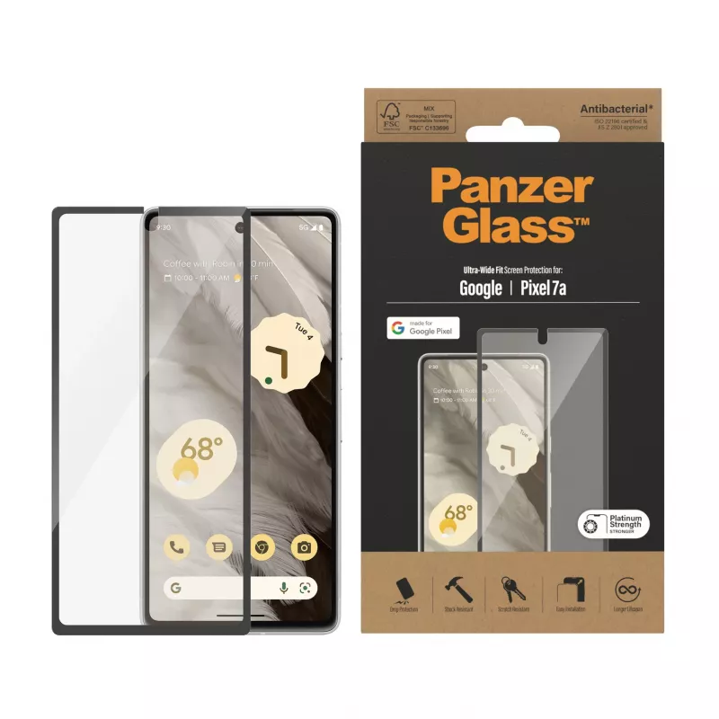 Película de proteção de ecrã PanzerGlass® Google Pixel 7a | Ultra Wide Fit