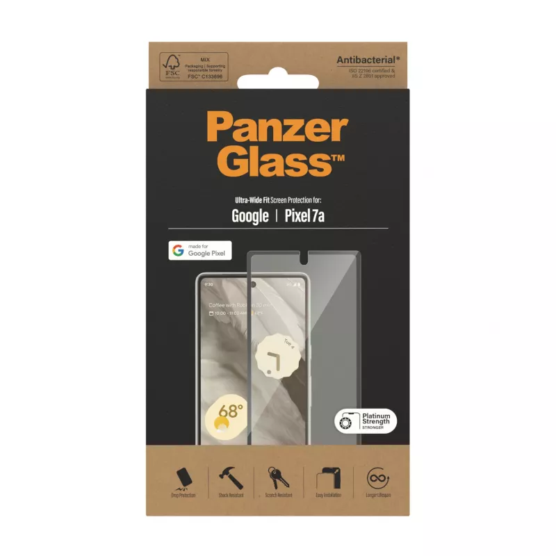 Película de proteção de ecrã PanzerGlass® Google Pixel 7a | Ultra Wide Fit