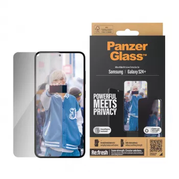 Película de proteção de ecrã com filtro de privacidade PanzerGlass ® Samsung Galaxy S24+ | Ultra-Wide Fit com EasyAligner