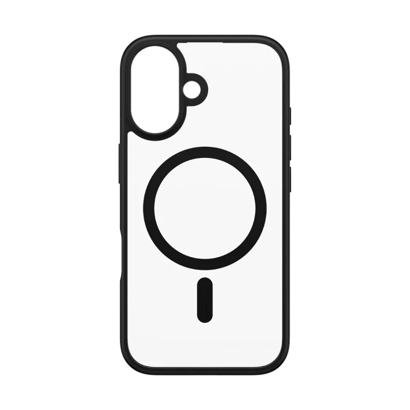 PanzerGlass ® HardCase transparente com moldura MagSafe preta para iPhone 16