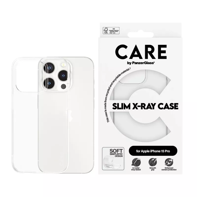 Capa PanzerGlass CARE™ by ® X-Ray iPhone 15 Pro, capa, Apple, Apple - iPhone 15 Pro, transparente