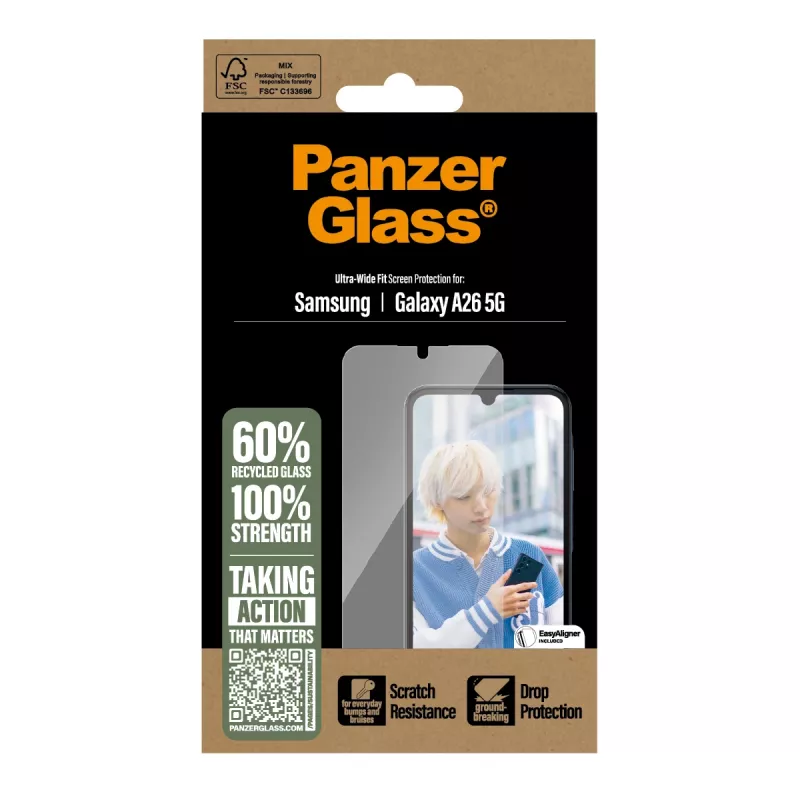 Película de proteção de ecrã PanzerGlass® Samsung Galaxy A26 5G | Ultra-Wide Fit