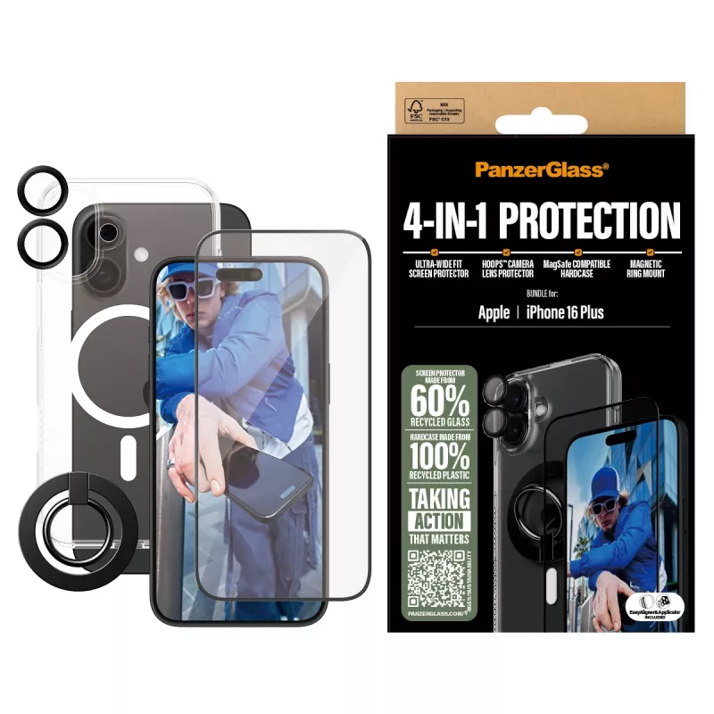 PanzerGlass ® 4-in-1 pacote de proteção iPhone 16 Plus