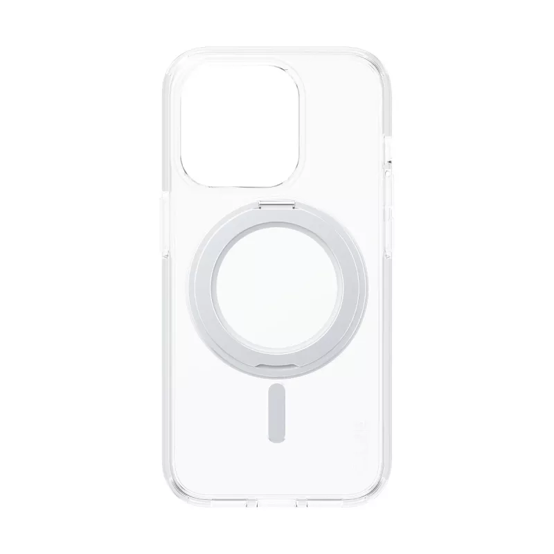 Capa PanzerGlass CARE™ by ® transparente com suporte prateado e MagSafe iPhone 15 Pro