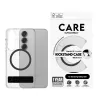 Capa PanzerGlass CARE™ by ® transparente com suporte preto e compatível com Qi Samsung Galaxy S25