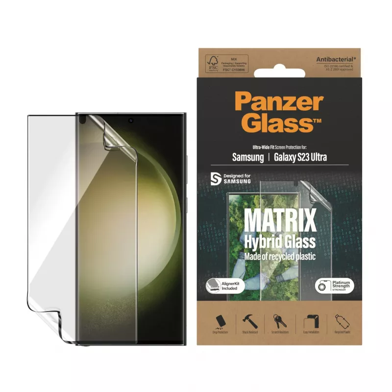 PanzerGlass ® ECO MATRIX Proteção de ecrã Samsung Galaxy S23 Ultra | Ultra-Wide Fit com AlignerKit