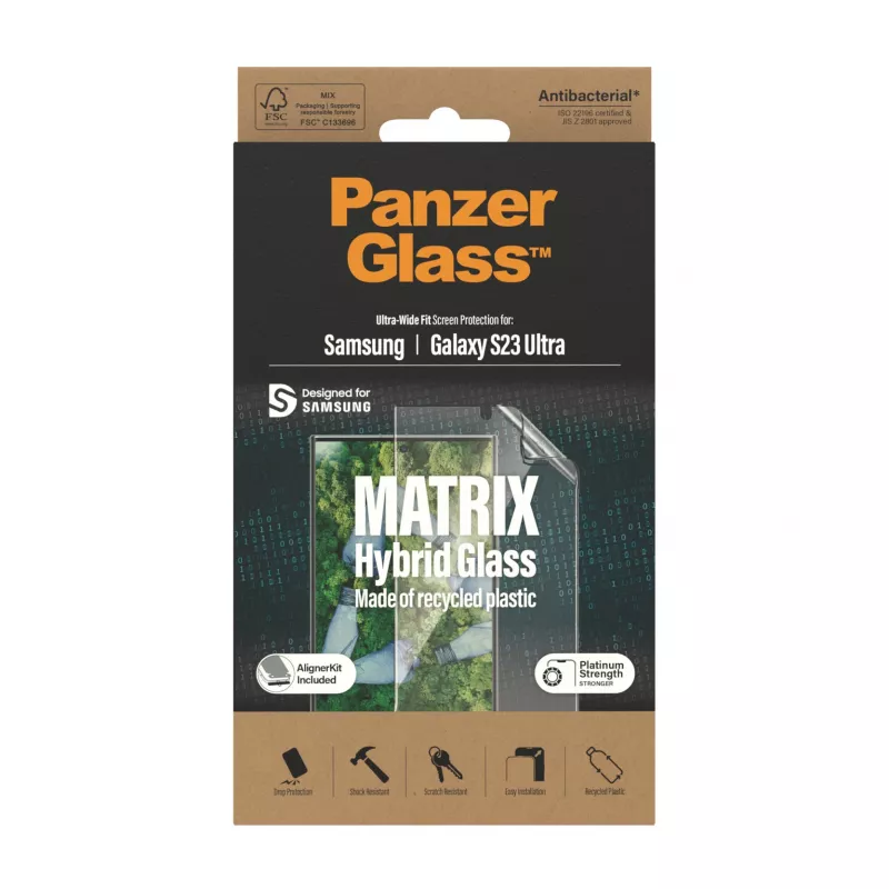 PanzerGlass ® ECO MATRIX Proteção de ecrã Samsung Galaxy S23 Ultra | Ultra-Wide Fit com AlignerKit