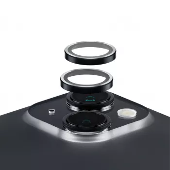PanzerGlass ® Hoops® Proteção de lente da câmara em vidro preto iPhone 15 | 15 Plus