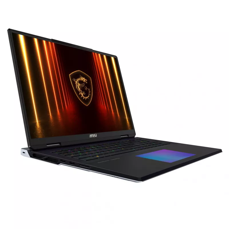MSI Titan 18 HX AI A2XWIG-073 Portátil Intel Core Ultra 9 285HX 45,7 cm (18 polegadas) UHD+ 64 GB DDR5-SDRAM 6 TB SSD NVIDIA GeForce RTX 5080 Wi-Fi 7 (802.11be) Windows 11 Pro Preto