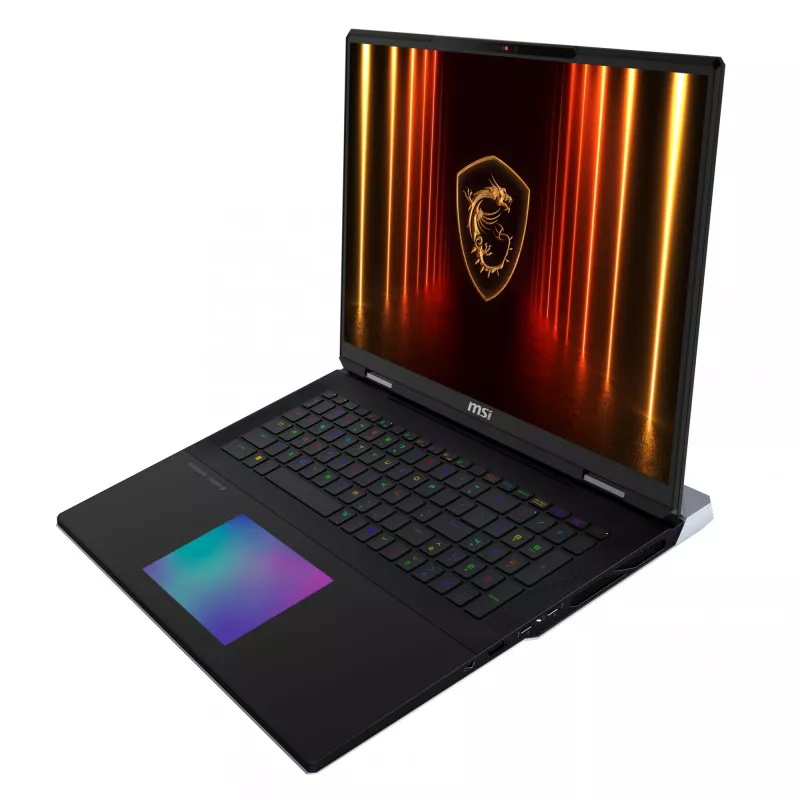 MSI Titan 18 HX AI A2XWIG-073 Portátil Intel Core Ultra 9 285HX 45,7 cm (18 polegadas) UHD+ 64 GB DDR5-SDRAM 6 TB SSD NVIDIA GeForce RTX 5080 Wi-Fi 7 (802.11be) Windows 11 Pro Preto